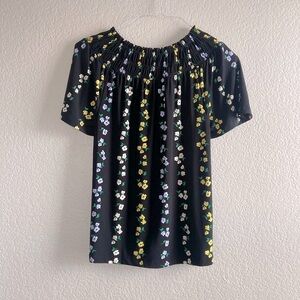 5/$25 || NWT Ann Taylor Floral Blouse Petite | Black Off the Shoulder Size S